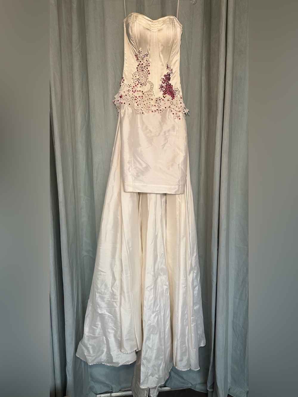 Ivory Strapless Juan Carlos Pinera High-Low Dress